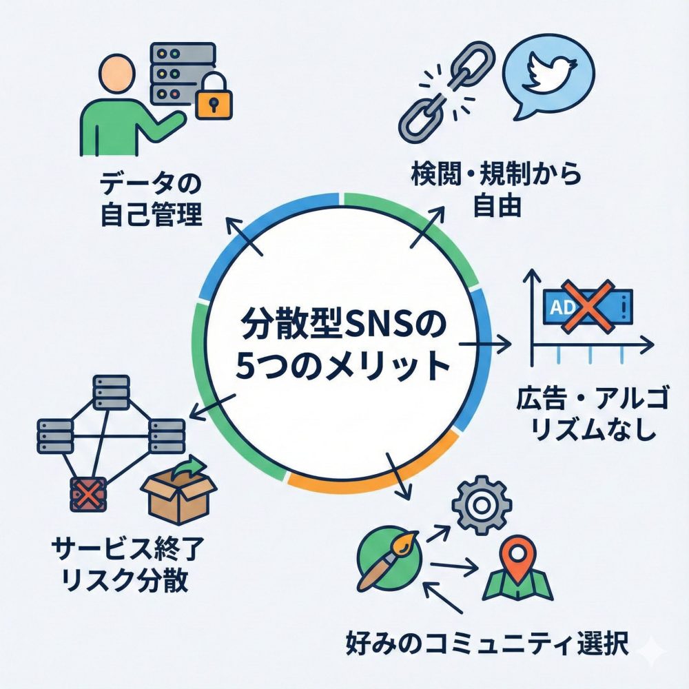分散型SNSの5つのメリット