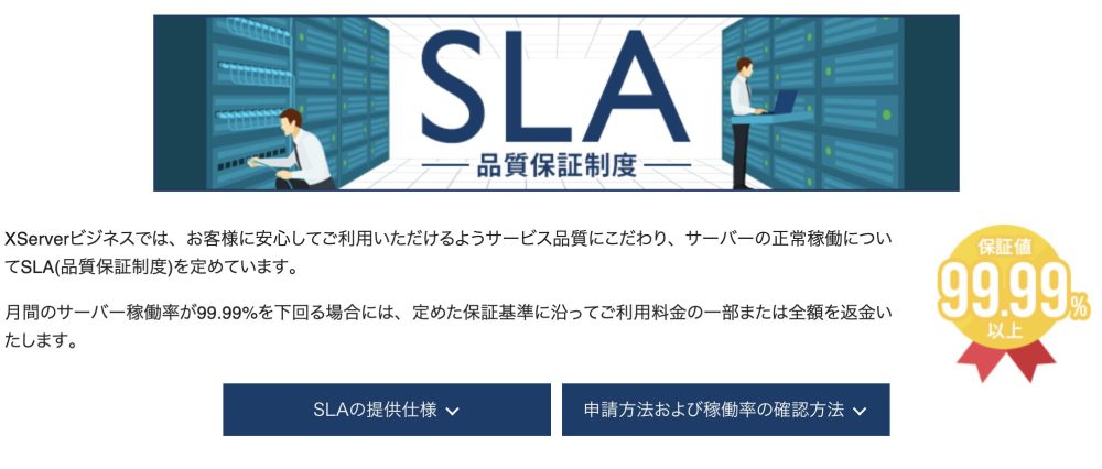 XServerビジネス SLA（品質保証制度）