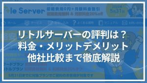 リトルサーバーの評判は？料金メリットデメリット他社比較まで徹底解説